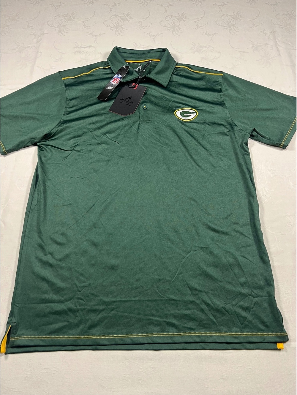 Mens Antigua Green Bay Packers Short Sleeve Green Polo Size Medium